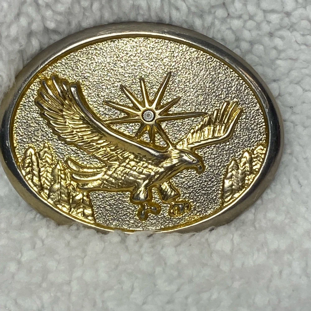 Vintage Patriotic American Eagle Two-Toned Belt Buckle